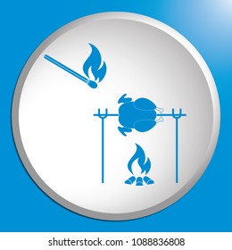 Grilled chicken icon. Vector illustration

