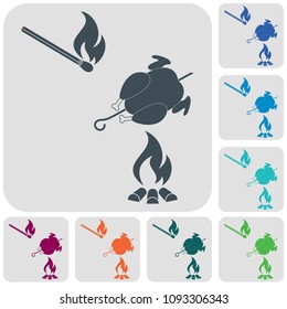 Grilled chicken icon. Vector illustration