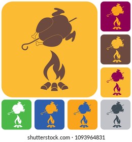 Grilled chicken icon. Vector illustration