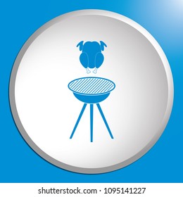 Grilled chicken icon. Vector illustration