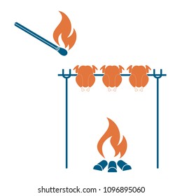 Grilled chicken icon. Vector illustration