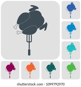 Grilled chicken icon. Vector illustration