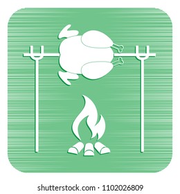 Grilled chicken icon. Vector illustration