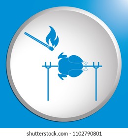 Grilled chicken icon. Vector illustration

