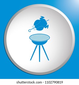 Grilled chicken icon. Vector illustration

