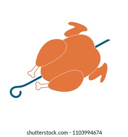 Grilled chicken icon. Vector illustration

