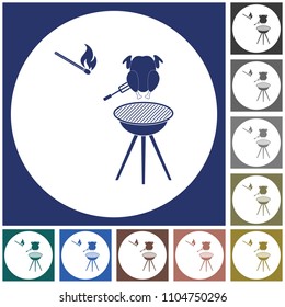 Grilled chicken icon. Vector illustration

