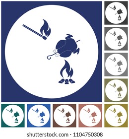 Grilled chicken icon. Vector illustration

