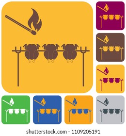 Grilled chicken icon. Vector illustration

