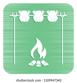 Grilled chicken icon. Vector illustration