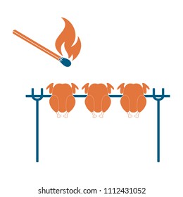 Grilled chicken icon. Vector illustration