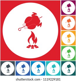 Grilled chicken icon. Vector illustration