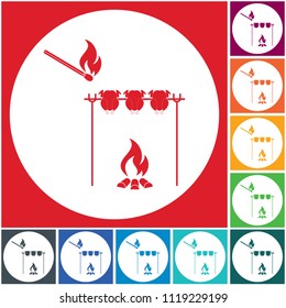 Grilled chicken icon. Vector illustration