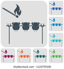 Grilled chicken icon. Vector illustration

