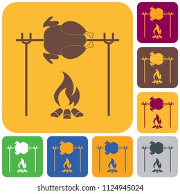 Grilled chicken icon. Vector illustration

