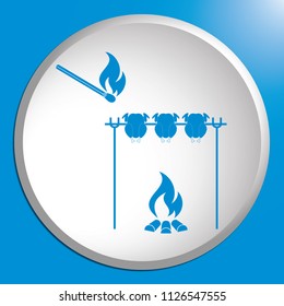 Grilled chicken icon. Vector illustration

