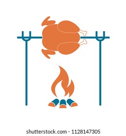Grilled chicken icon. Vector illustration

