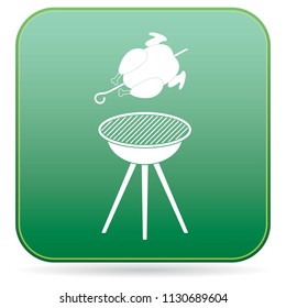 Grilled chicken icon. Vector illustration

