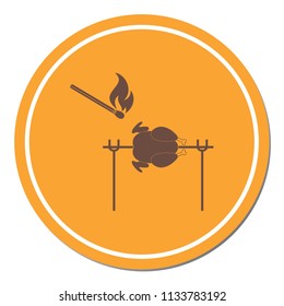 Grilled chicken icon. Vector illustration