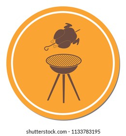 Grilled chicken icon. Vector illustration

