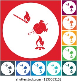 Grilled chicken icon. Vector illustration