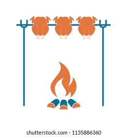 Grilled chicken icon. Vector illustration