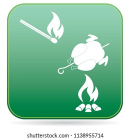 Grilled chicken icon. Vector illustration