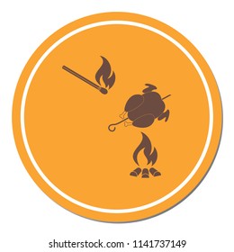Grilled chicken icon. Vector illustration


