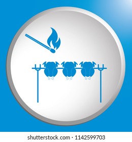 Grilled chicken icon. Vector illustration