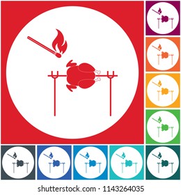 Grilled chicken icon. Vector illustration