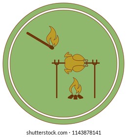 Grilled chicken icon. Vector illustration

