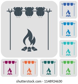 Grilled chicken icon. Vector illustration

