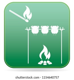 Grilled chicken icon. Vector illustration
