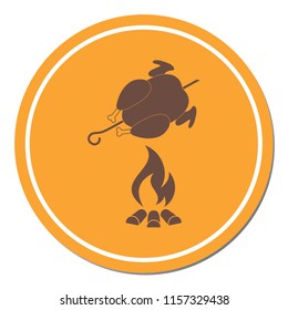 Grilled chicken icon. Vector illustration
