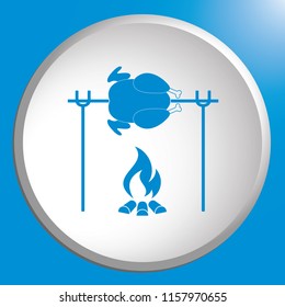 Grilled chicken icon. Vector illustration