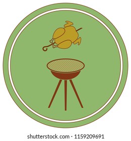 Grilled chicken icon. Vector illustration