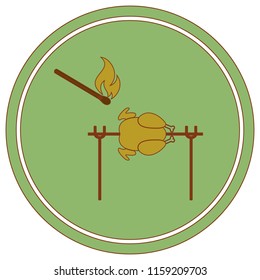 Grilled chicken icon. Vector illustration

