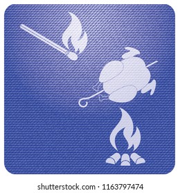 Grilled chicken icon. Vector illustration

