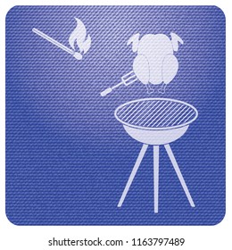 Grilled chicken icon. Vector illustration