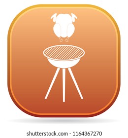 Grilled chicken icon. Vector illustration

