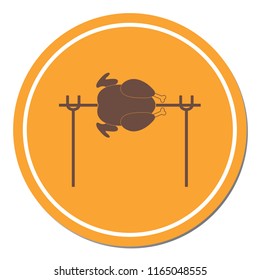 Grilled chicken icon. Vector illustration

