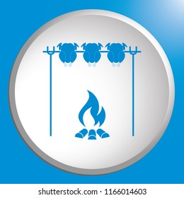 Grilled chicken icon. Vector illustration

