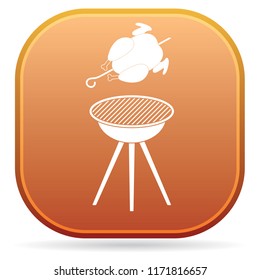 Grilled chicken icon. Vector illustration

