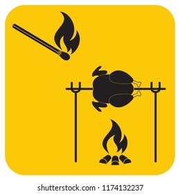 Grilled chicken icon. Vector illustration

