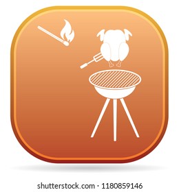 Grilled chicken icon. Vector illustration