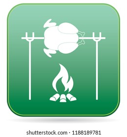 Grilled chicken icon. Vector illustration

