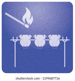 Grilled chicken icon. Vector illustration

