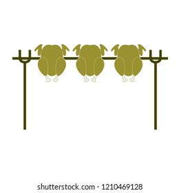 Grilled chicken icon. Vector illustration