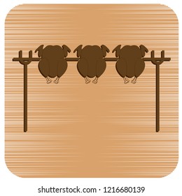 Grilled chicken icon. Vector illustration

