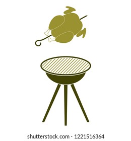 Grilled chicken icon. Vector illustration

